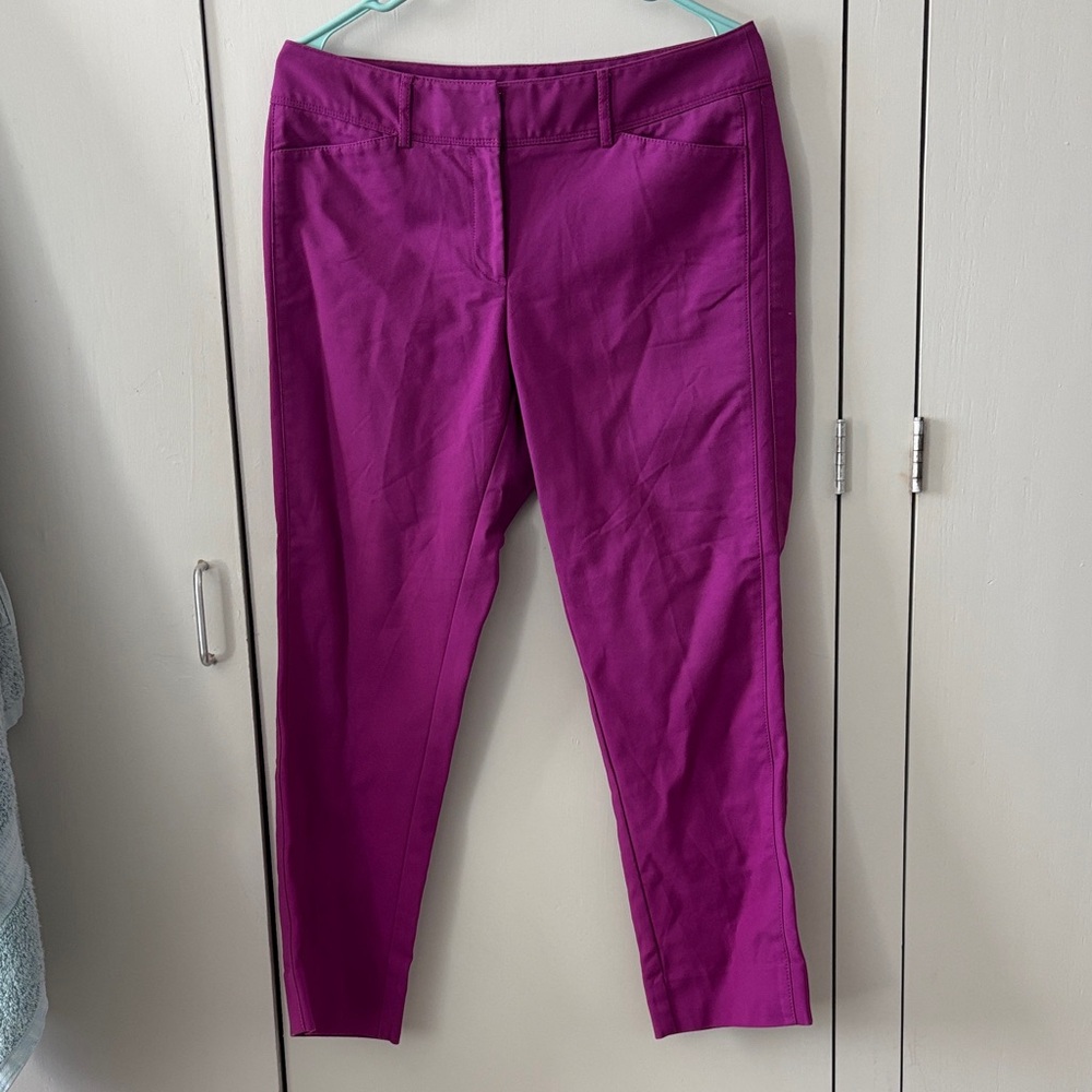 White House Black Market Magenta Slim Ankle Pants